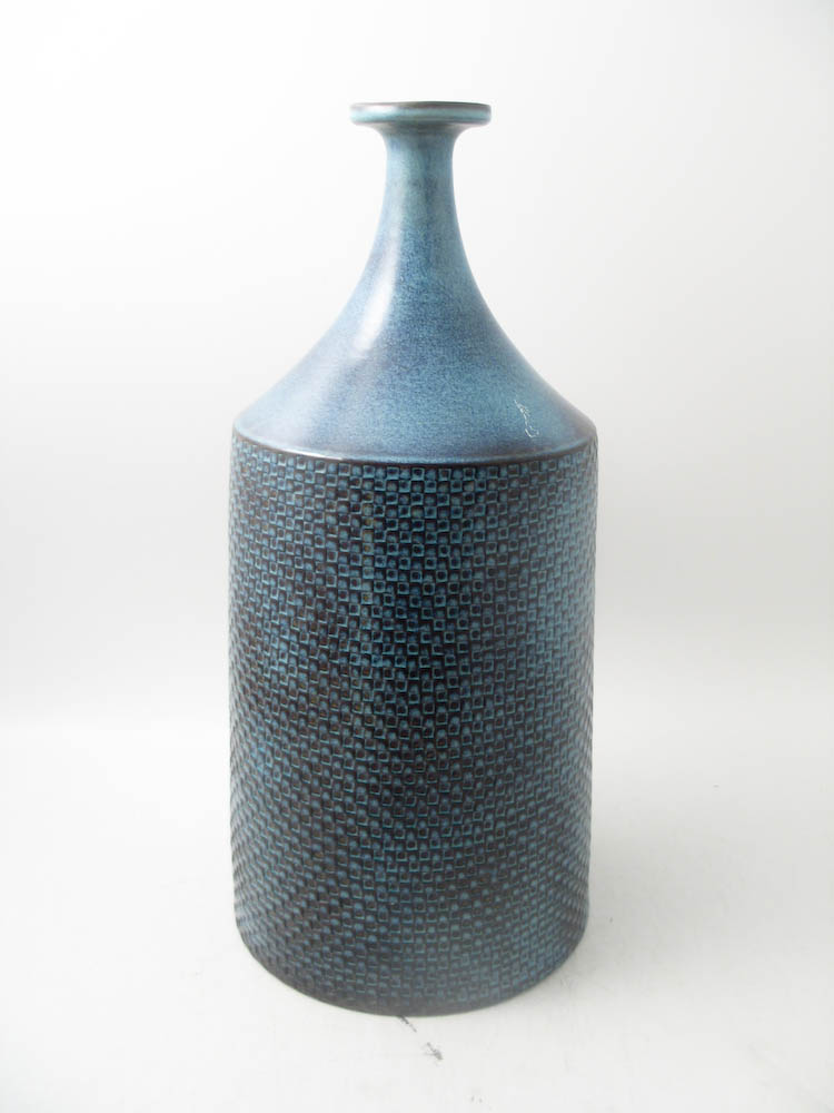 BORDSLAMPFOT (DDS), Stig Lindberg (1916-1982), Gustavsbergs Studio, stengods, bl�-turkos glasyr, h�jd: 53 cm